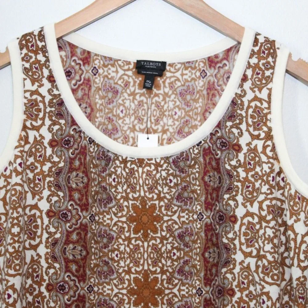 NWT Talbots Paisley Print Sleeveless Top Women's Plus Size 1XP 1X P H12719 - Picture 3 of 8
